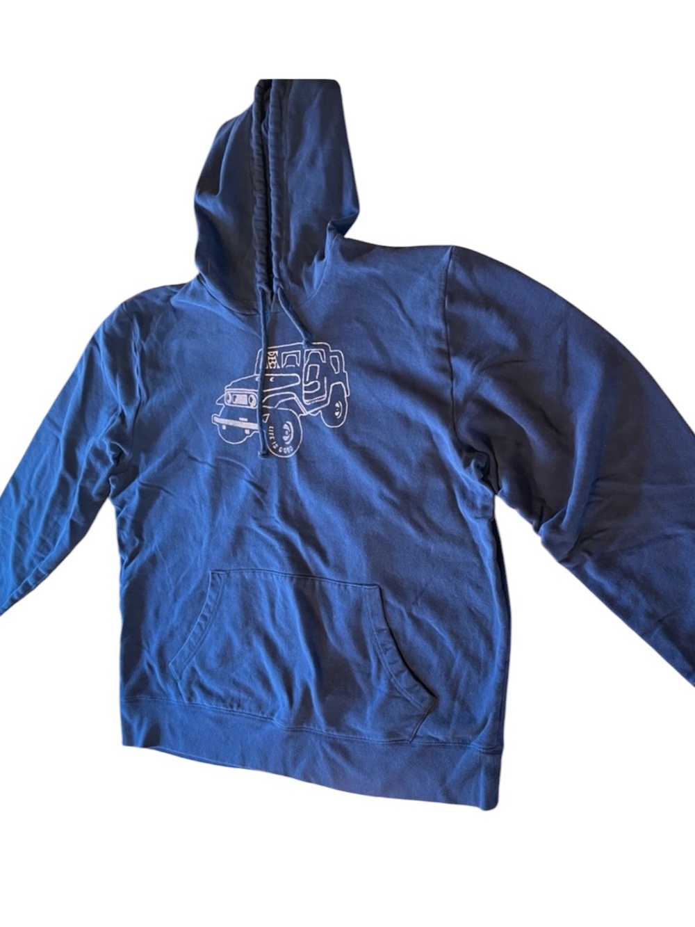 Life is Good Navy Jeep Hoodie Pullover size Small